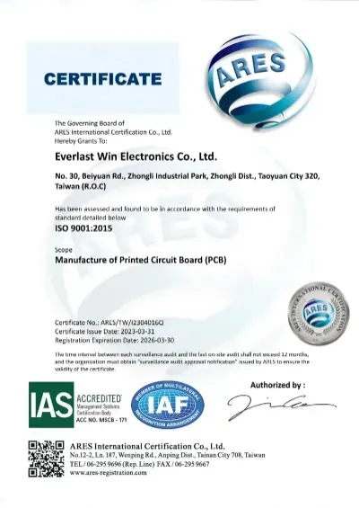 EWPCB-ISO 9001:2015 Quality Management Systems Certification