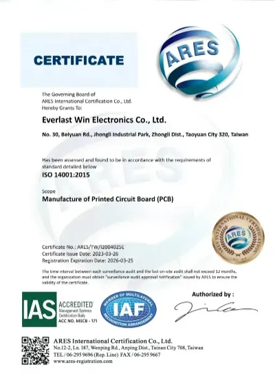 EWPCB-ISO 14001:2015 Environmental. Management Systems Certification